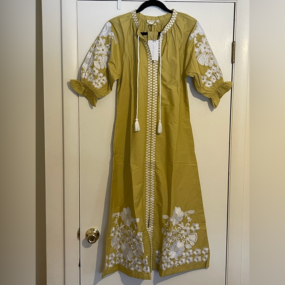 Julia Amory Short Sleeve Coatue Caftan M in Citron NWT